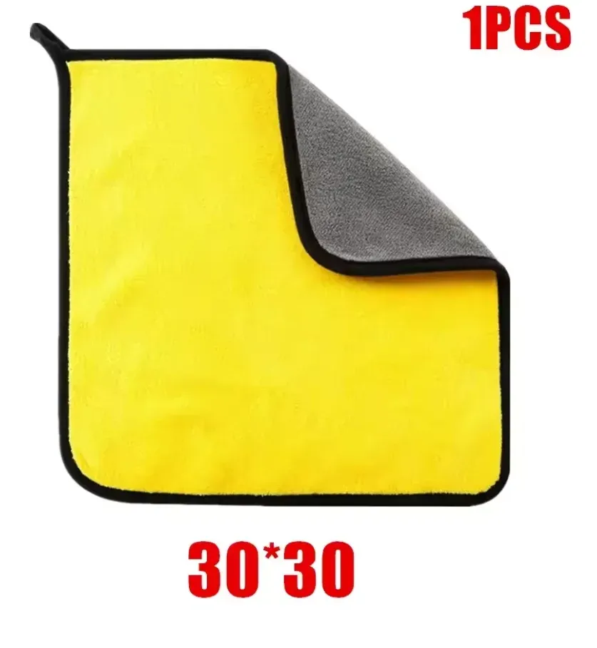 Serviettes de lavage et de séchage pour voiture en microfibre, double face, 30 x 30 cm / 30 x 60 cm, lot de 3, 5 ou 10 pièces 14