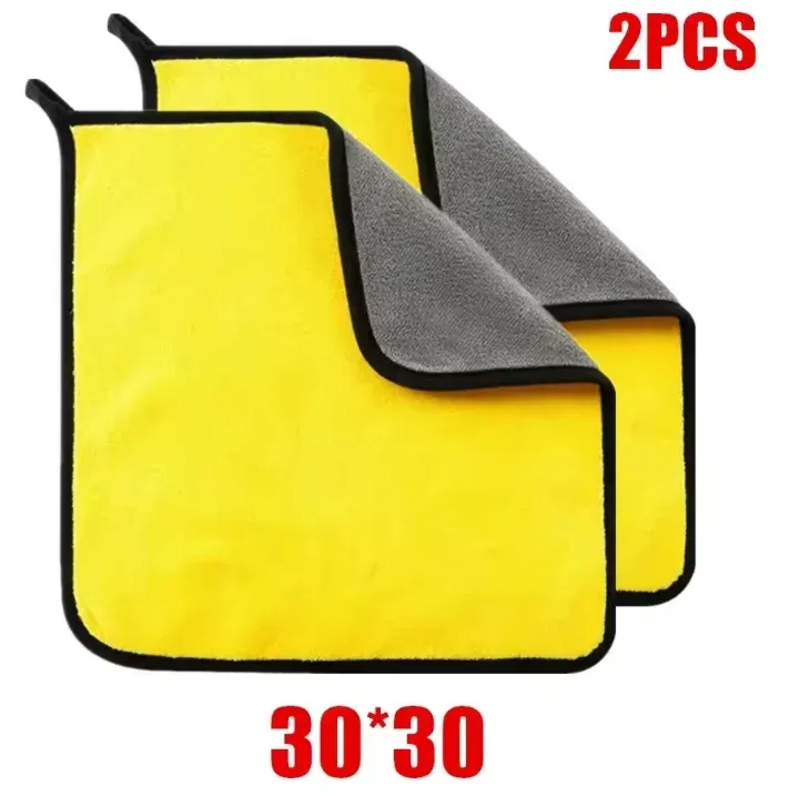 Serviettes de lavage et de séchage pour voiture en microfibre, double face, 30 x 30 cm / 30 x 60 cm, lot de 3, 5 ou 10 pièces 16
