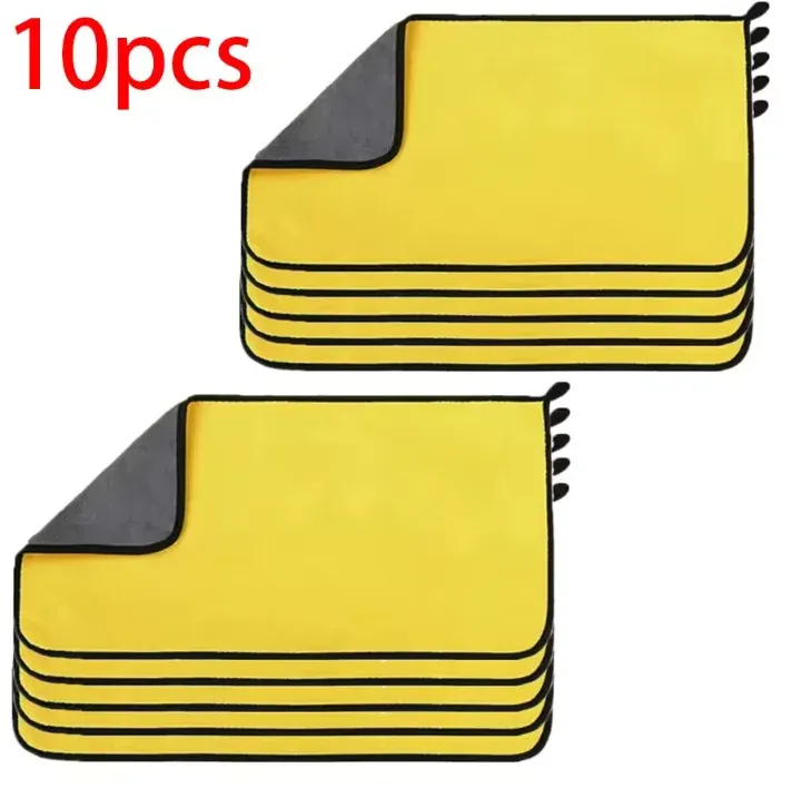 Serviettes de lavage et de séchage pour voiture en microfibre, double face, 30 x 30 cm / 30 x 60 cm, lot de 3, 5 ou 10 pièces 7