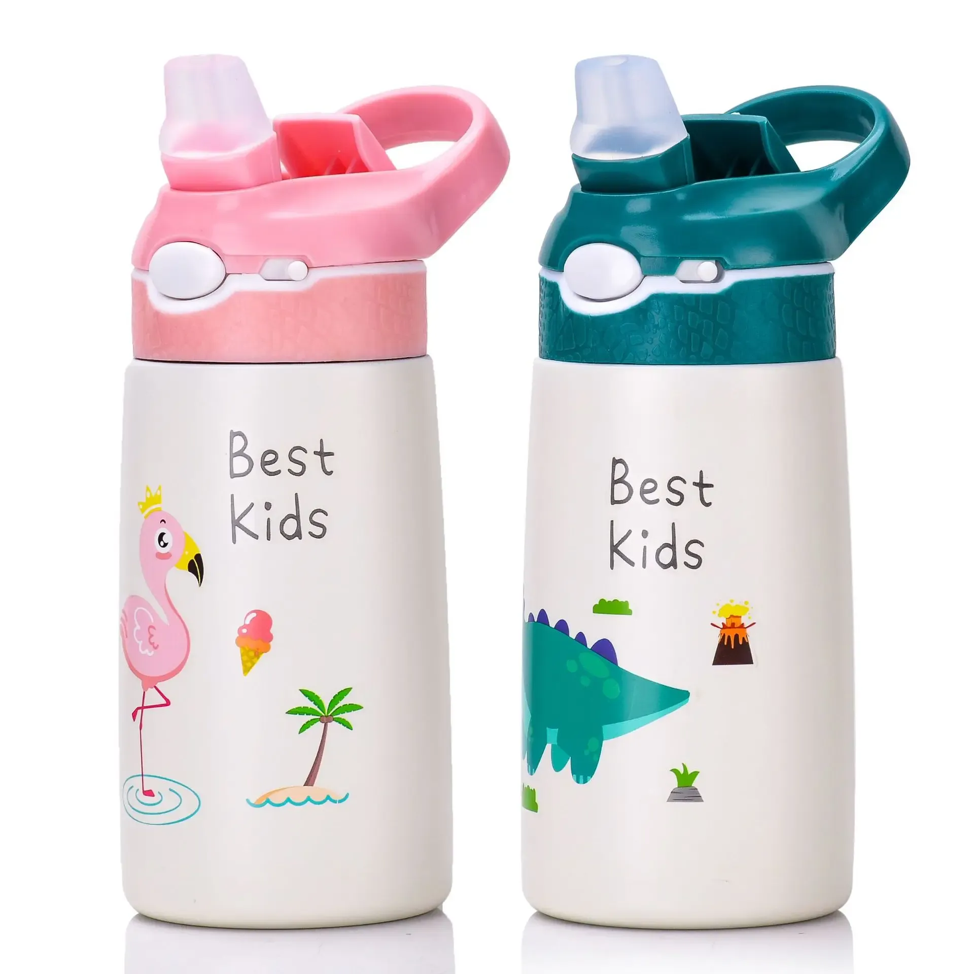 Bouteille thermos enfant 400 ml en acier inoxydable 316 avec paille, forme canard pour bébé, gobelet isotherme sous vide - Image 1