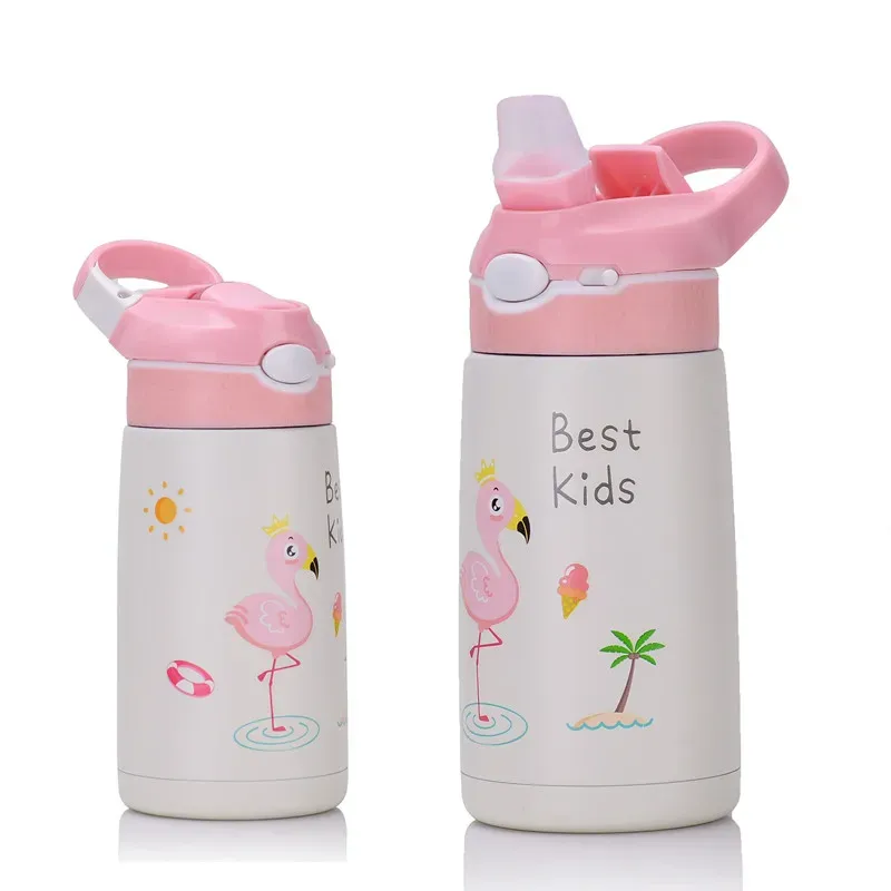 Bouteille thermos enfant 400 ml en acier inoxydable 316 avec paille, forme canard pour bébé, gobelet isotherme sous vide 11
