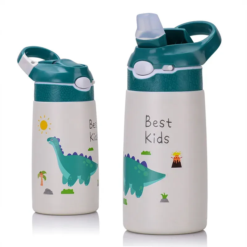 Bouteille thermos enfant 400 ml en acier inoxydable 316 avec paille, forme canard pour bébé, gobelet isotherme sous vide 10