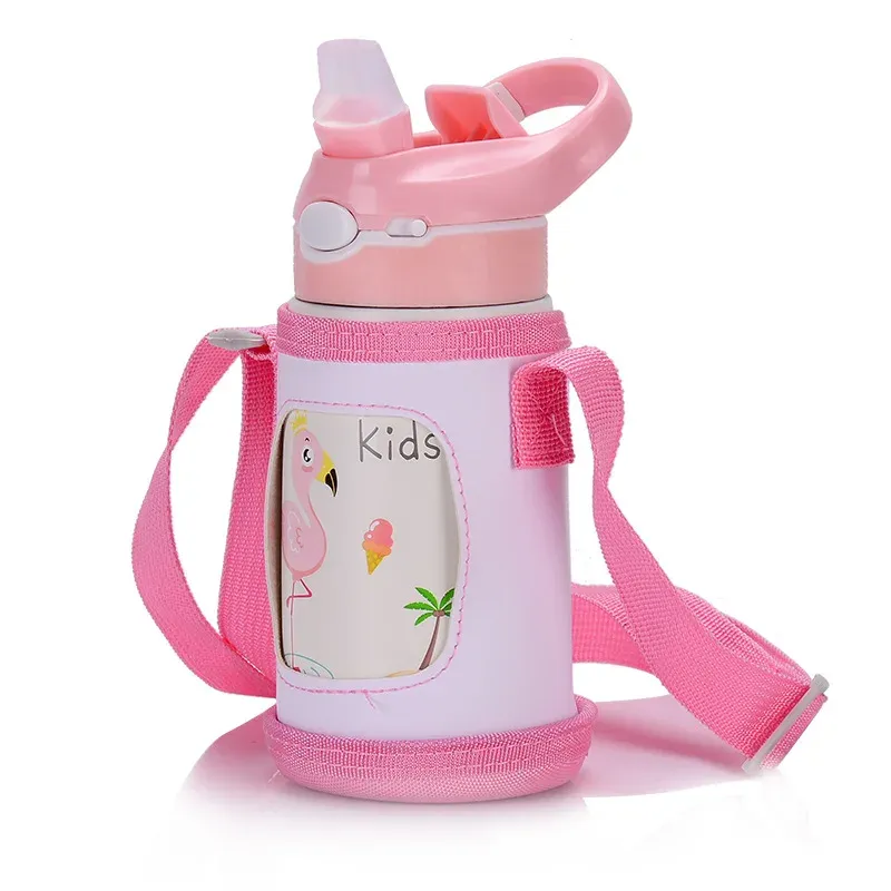 Bouteille thermos enfant 400 ml en acier inoxydable 316 avec paille, forme canard pour bébé, gobelet isotherme sous vide 7