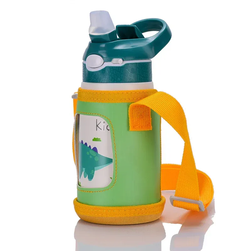 Bouteille thermos enfant 400 ml en acier inoxydable 316 avec paille, forme canard pour bébé, gobelet isotherme sous vide 6