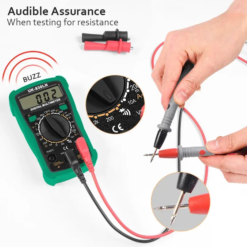 Paire de sondes pour multimètre numérique en silicone souple, avec pointes universelles et pinces crocodile, pour testeur LED 4