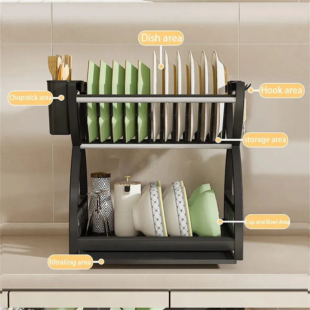 Étagère de rangement multifonction pour cuisine, égouttoir pour bols et baguettes - Image 1