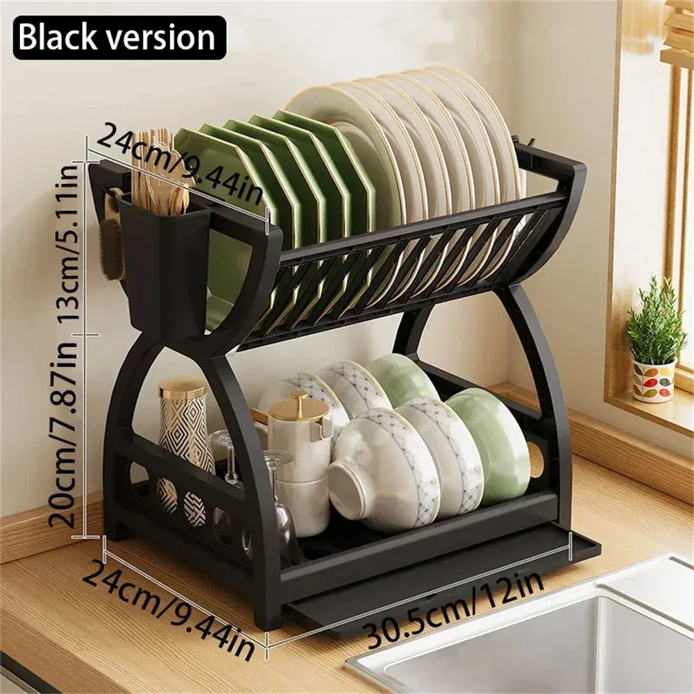 Étagère de rangement multifonction pour cuisine, égouttoir pour bols et baguettes 7