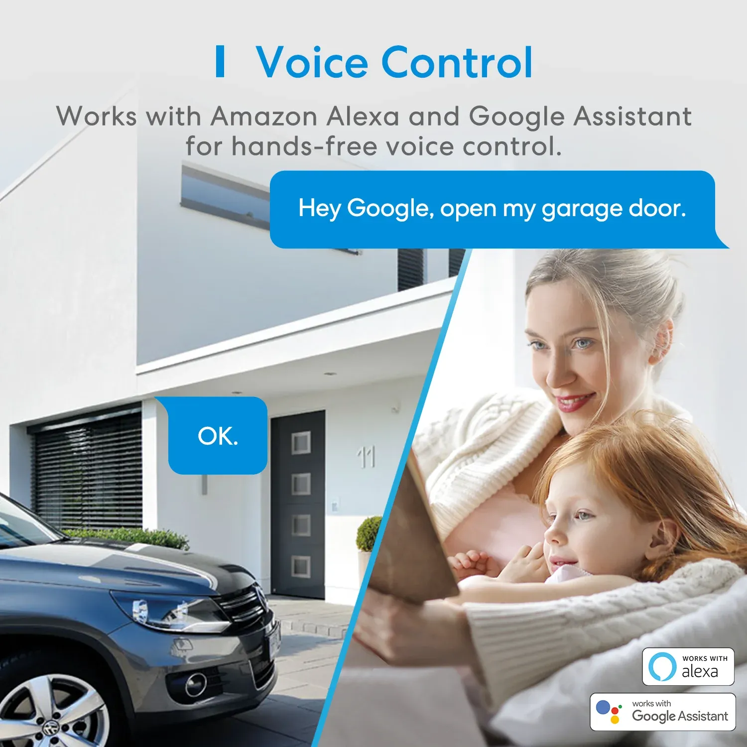Ouvre-porte de garage intelligent Meross MSG100 avec accessoires