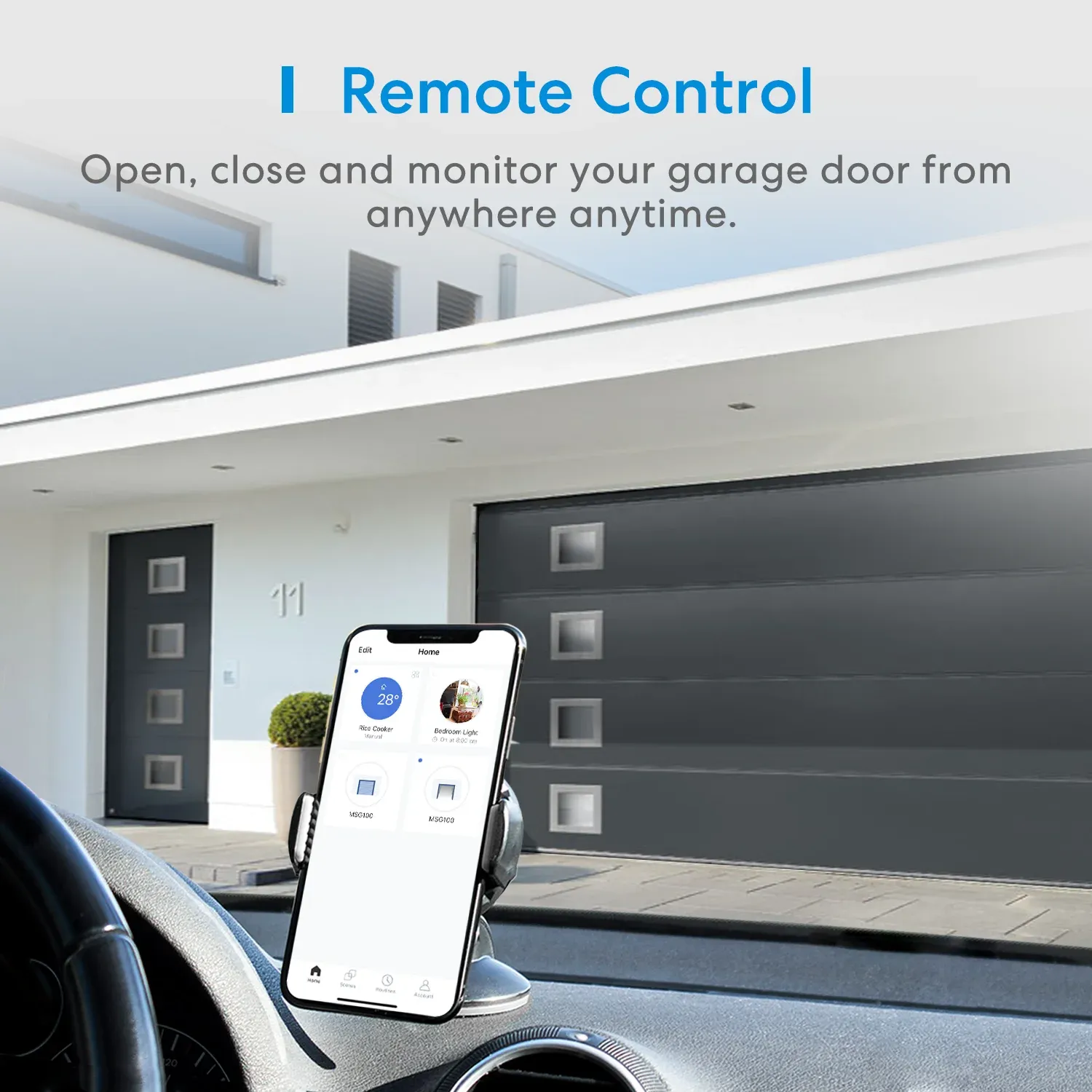 Ouvre-porte de garage intelligent Meross MSG100 vue détaillée