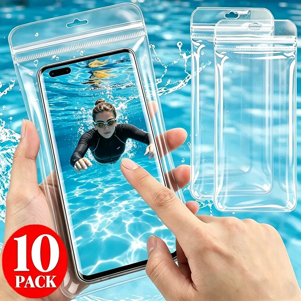Étui universel transparent et étanche pour smartphone, compatible iPhone, Samsung et Xiaomi