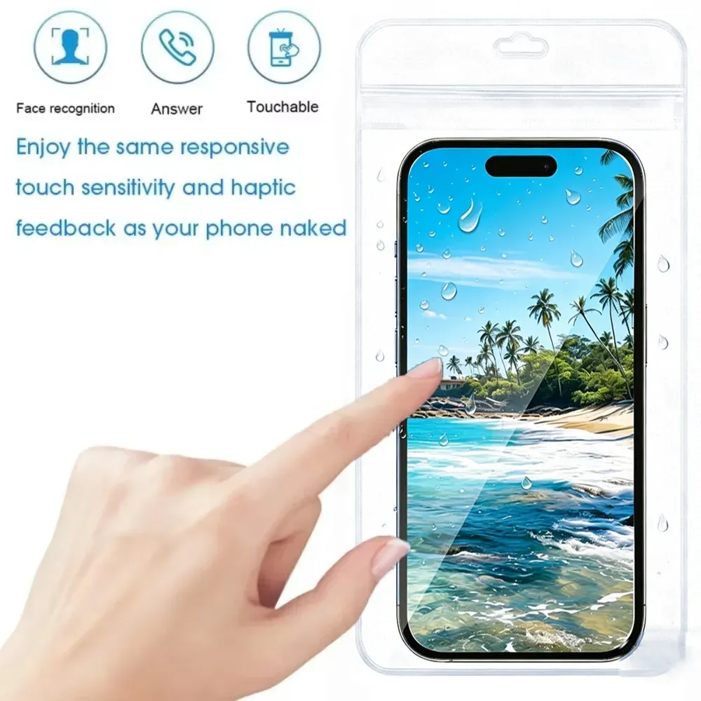 Étui universel transparent et étanche pour smartphone, compatible iPhone, Samsung et Xiaomi 5