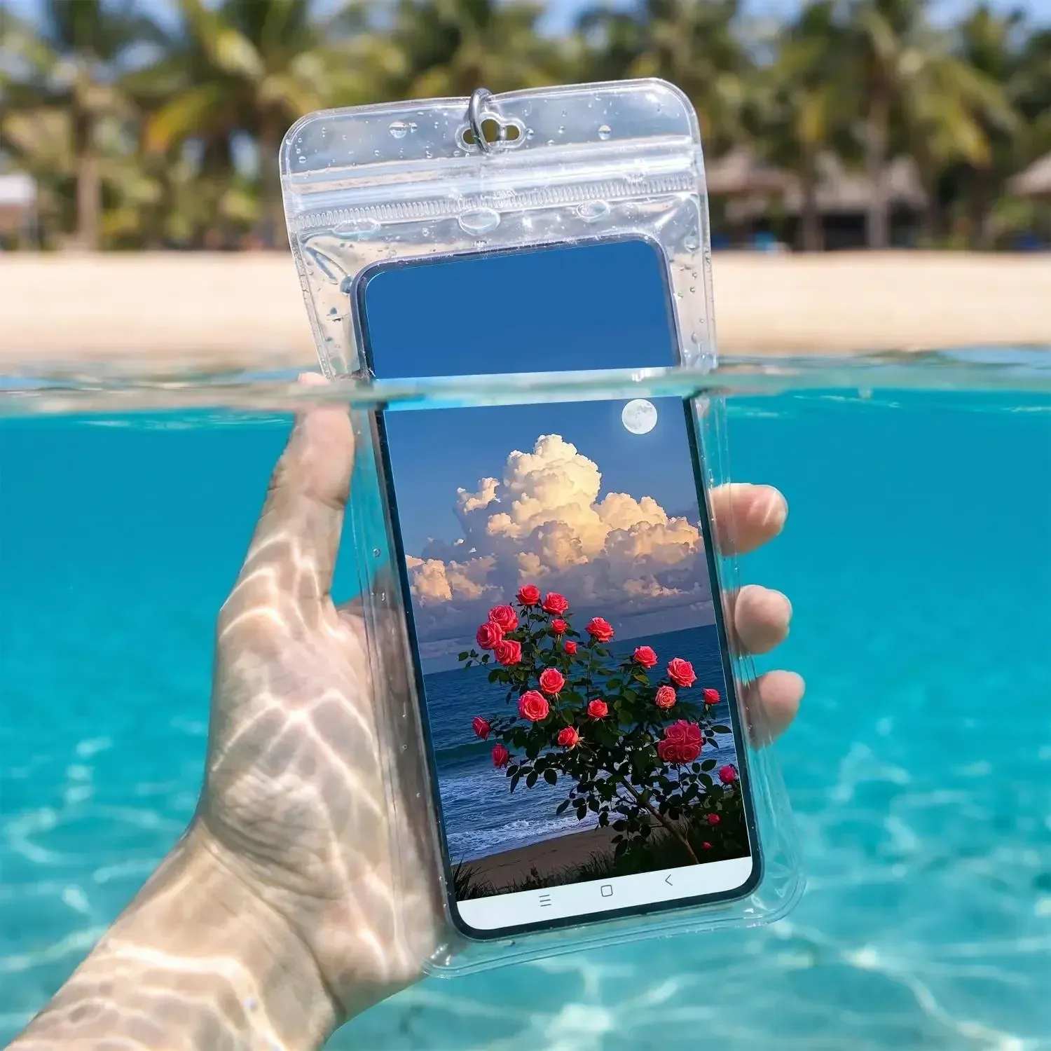 Pochette étanche au bord de l'eau