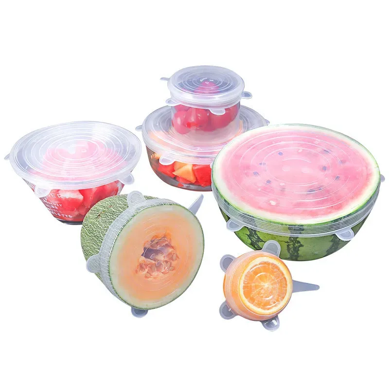 Couvercles extensibles en silicone réutilisables, lot de 6 ou 12 pièces, qualité alimentaire, pour bols et casseroles 2