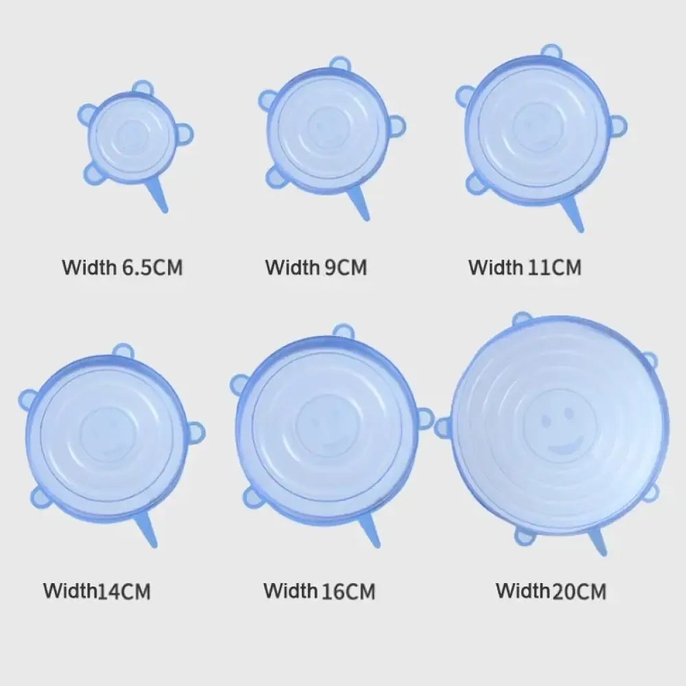 Couvercles extensibles en silicone réutilisables, lot de 6 ou 12 pièces, qualité alimentaire, pour bols et casseroles 6