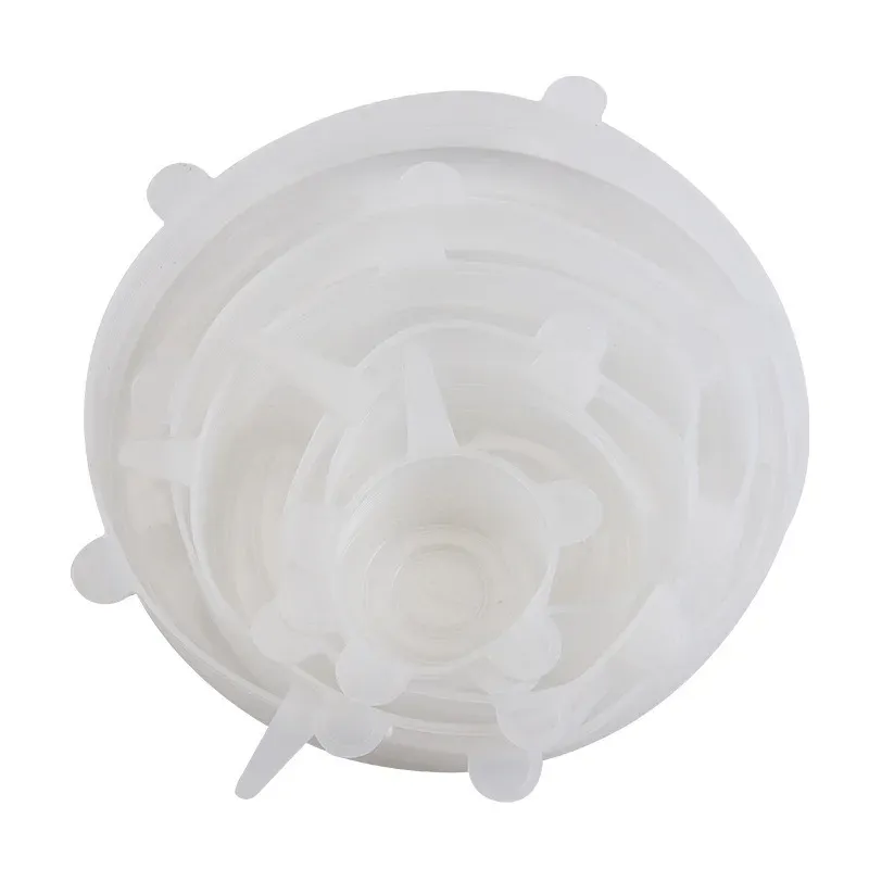 Couvercles extensibles en silicone réutilisables, lot de 6 ou 12 pièces, qualité alimentaire, pour bols et casseroles 7