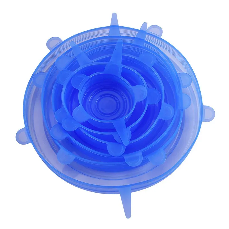 Couvercles extensibles en silicone réutilisables, lot de 6 ou 12 pièces, qualité alimentaire, pour bols et casseroles 12