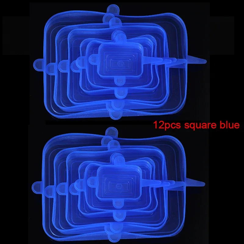 Couvercles extensibles en silicone réutilisables, lot de 6 ou 12 pièces, qualité alimentaire, pour bols et casseroles 10