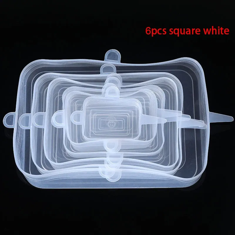 Couvercles extensibles en silicone réutilisables, lot de 6 ou 12 pièces, qualité alimentaire, pour bols et casseroles 11