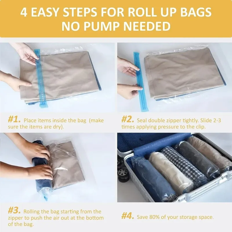 Compression de vêtements dans un sac sous vide