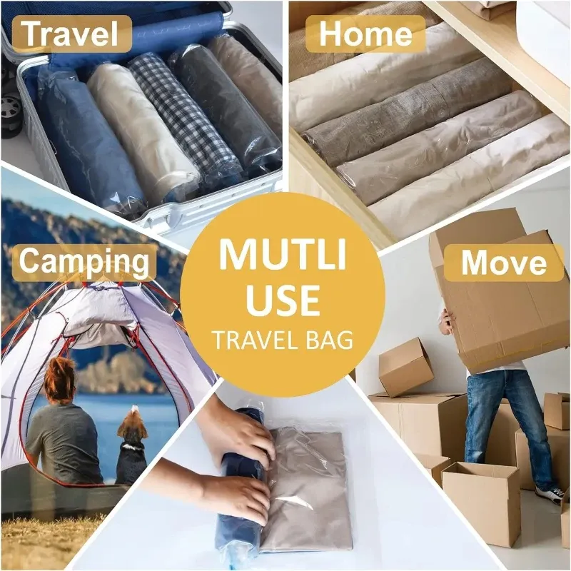 Organisation de valise avec sacs sous vide