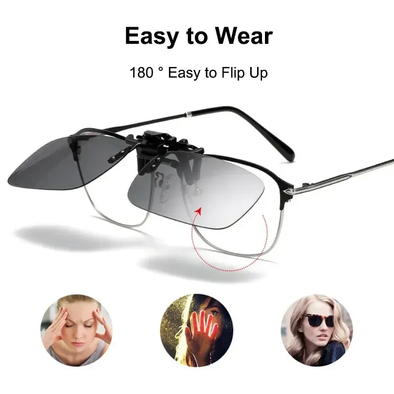 Clip polarisé pour lunettes de soleil et de conduite, protection UV400, vision nocturne haute définition 4