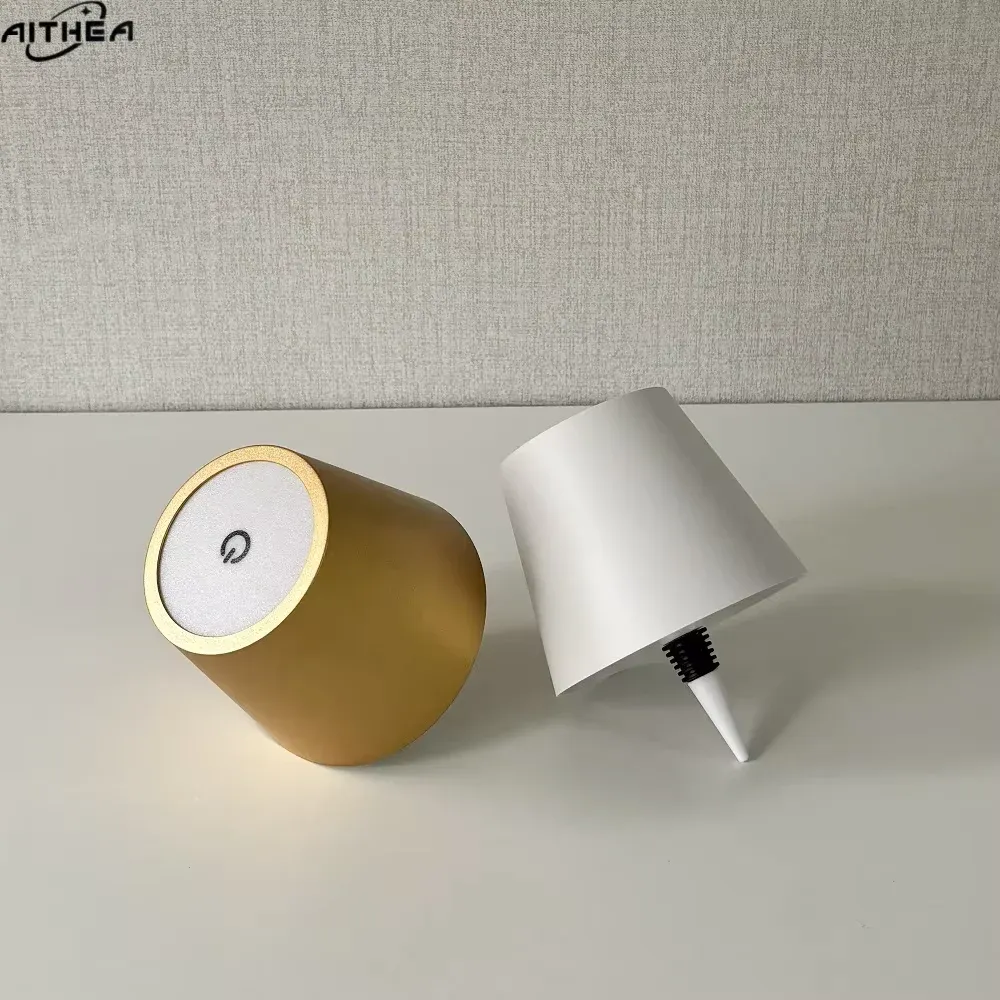 Lampe de table sans fil AITHEA à LED pour bouteille de vin, rechargeable, avec interrupteur tactile, veilleuse décorative pour cafés, bars et restaurants 3