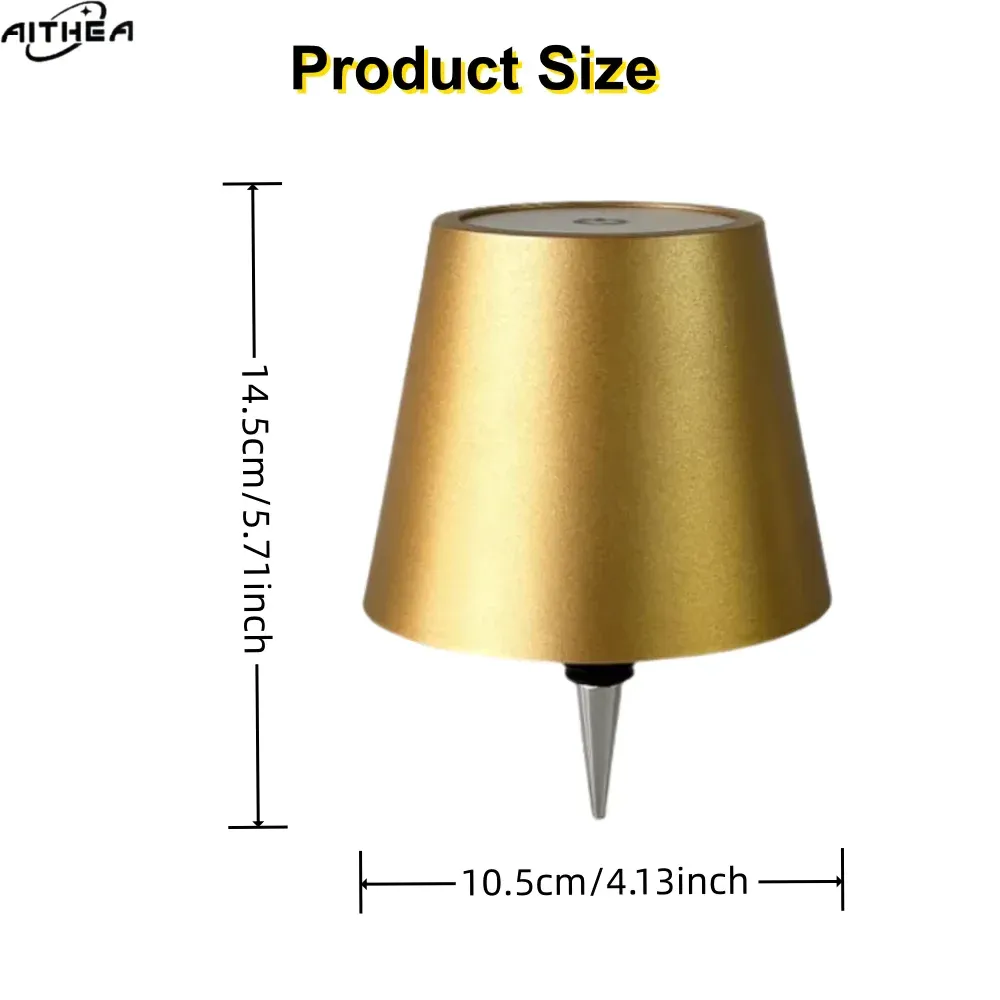 Lampe de table sans fil AITHEA à LED pour bouteille de vin, rechargeable, avec interrupteur tactile, veilleuse décorative pour cafés, bars et restaurants 6