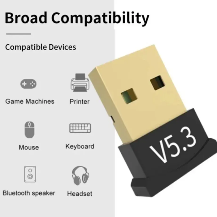 Adaptateur USB Bluetooth 5.3 pour PC et ordinateur portable, dongle sans fil compatible souris et clavier, prise en charge de Windows 7/8.1/10/11 3