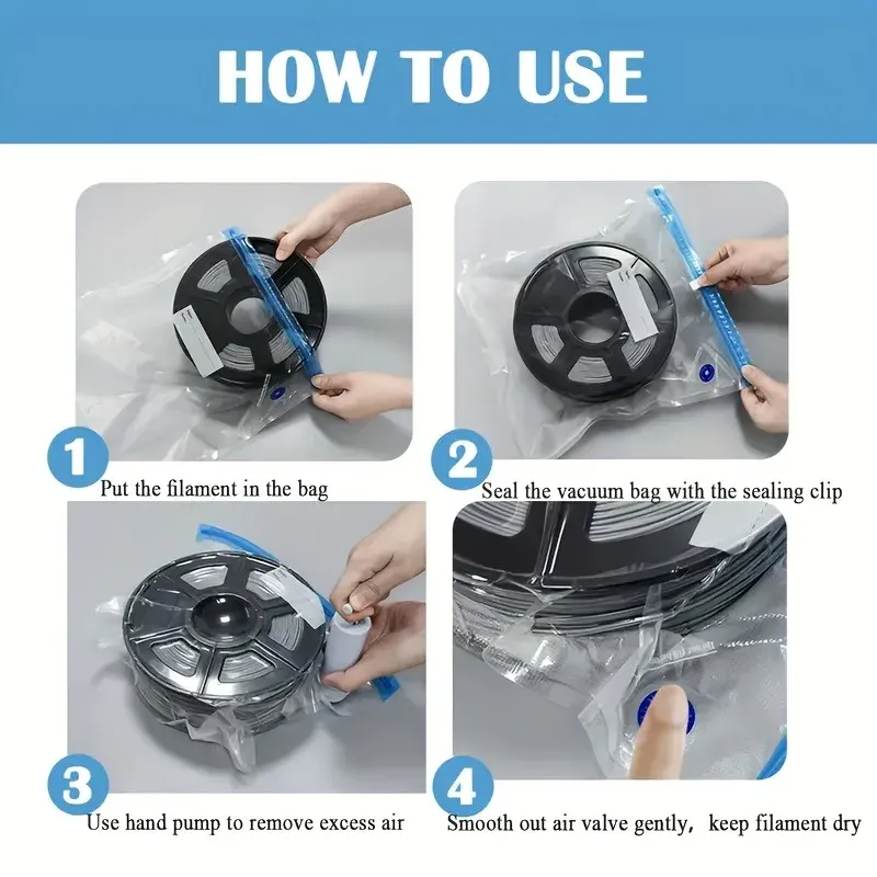 Sacs de rangement sous vide pour filament d'impression 3D avec pompe USB 6