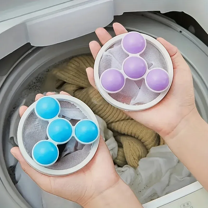 Sac en maille réutilisable pour machine à laver avec épilateur et filtre anti-peluches flottant - Image 1