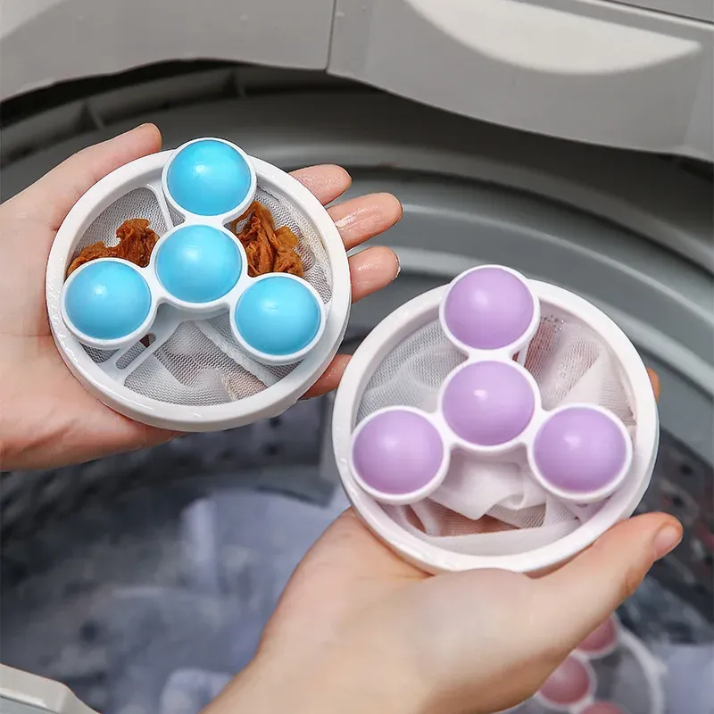 Sac en maille réutilisable pour machine à laver avec épilateur et filtre anti-peluches flottant 2