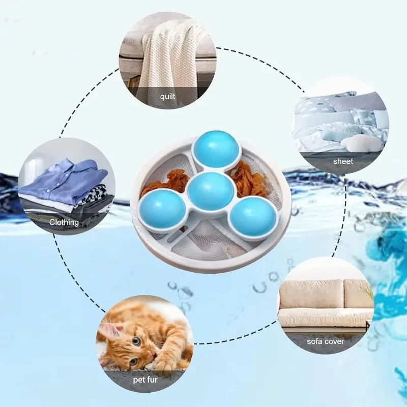Sac en maille réutilisable pour machine à laver avec épilateur et filtre anti-peluches flottant 5