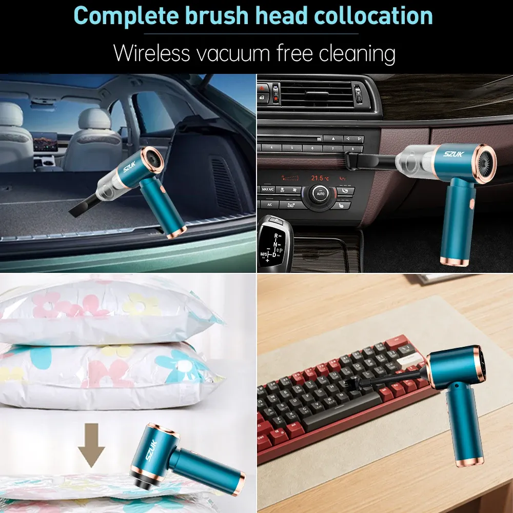 Aspirateur de voiture sans fil, mini aspirateur portatif à forte aspiration, appareil de nettoyage portable pour voiture, maison et clavier 5