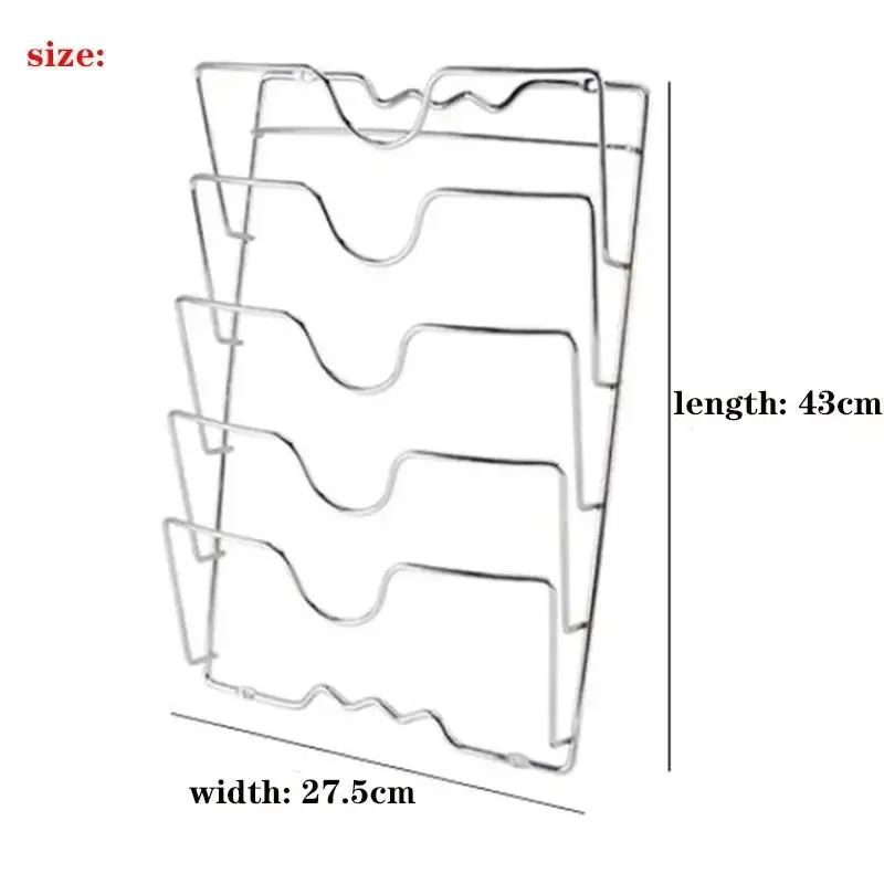Support mural multifonctionnel pour couvercles de casseroles, rangement de cuisine perforé 5 niveaux à usage domestique 6