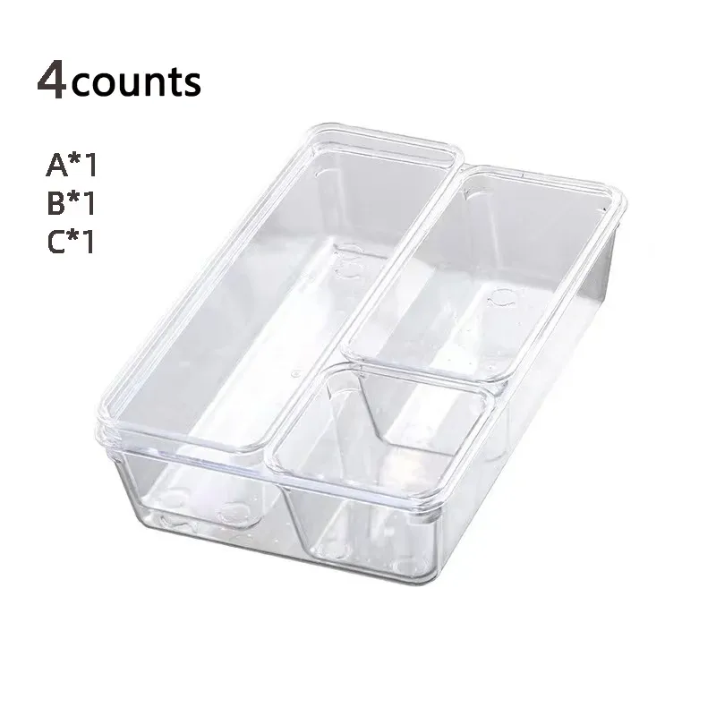 Ensemble de 28 organisateurs de tiroirs transparents en 4 tailles pour salle de bain, coiffeuse, chambre et cuisine 11