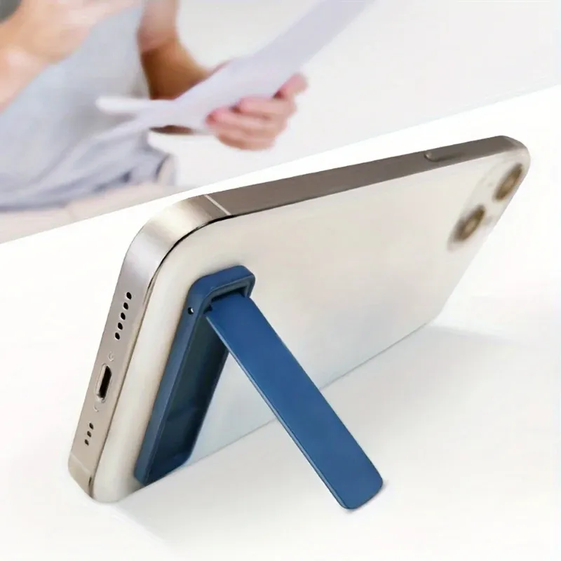 Mini Support de Bureau Pliable Ultra-Fin en Métal pour Téléphone Portable, Adhésif Invisible au Dos 3