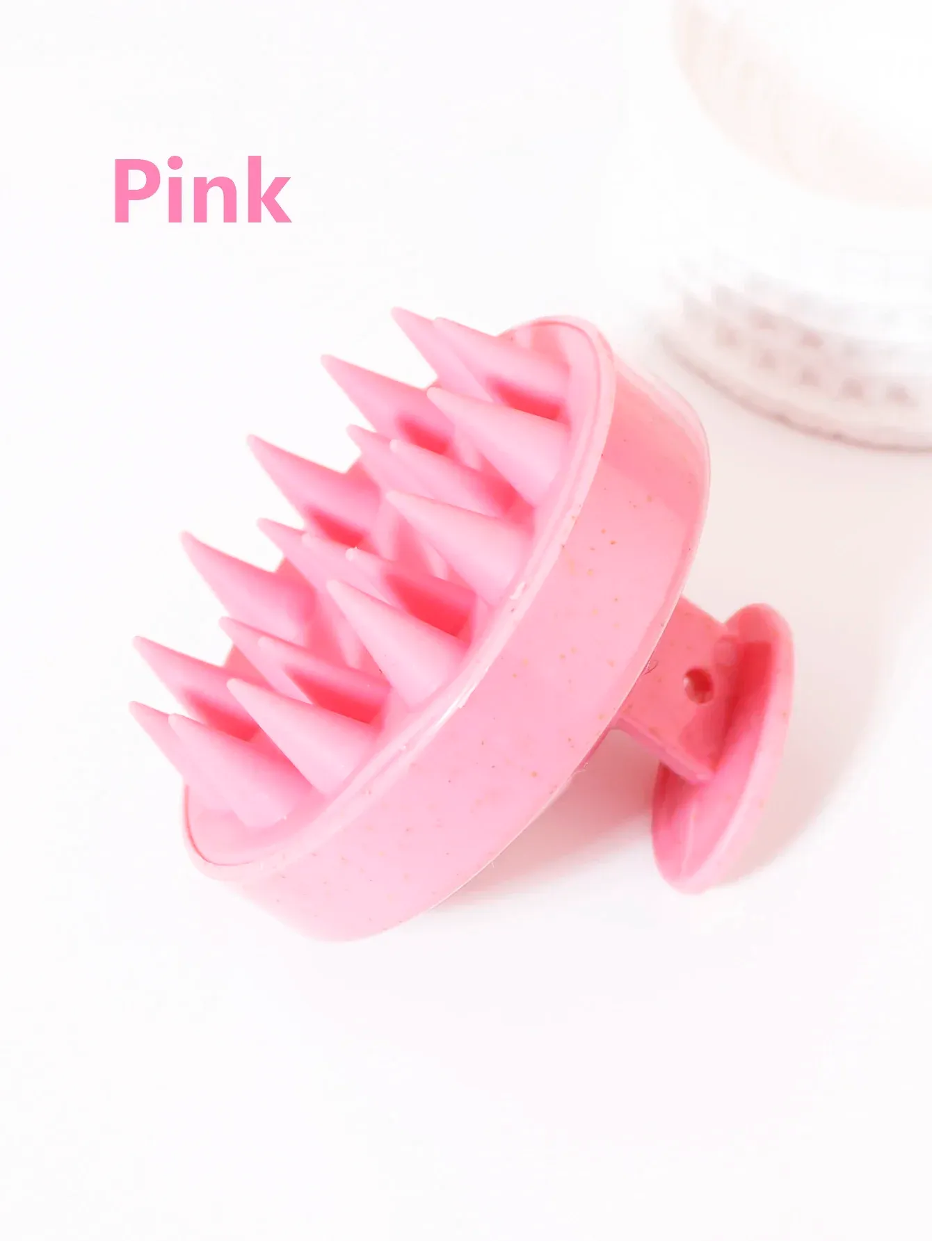 Brosse de massage du cuir chevelu en silicone souple, détail des picots
