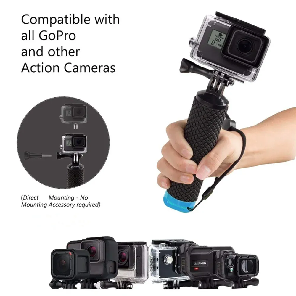 Poignée flottante pour caméra d'action GoPro Hero 8, 7, 6, 5, 4, Xiaomi Yi 4K, SJ4000, SJ5000 — accessoire de fixation flottante pour prise en main 4