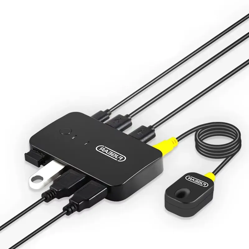 Adaptateur de commutateur KVM USB 2 entrées 4 sorties pour clavier, souris et imprimante 2