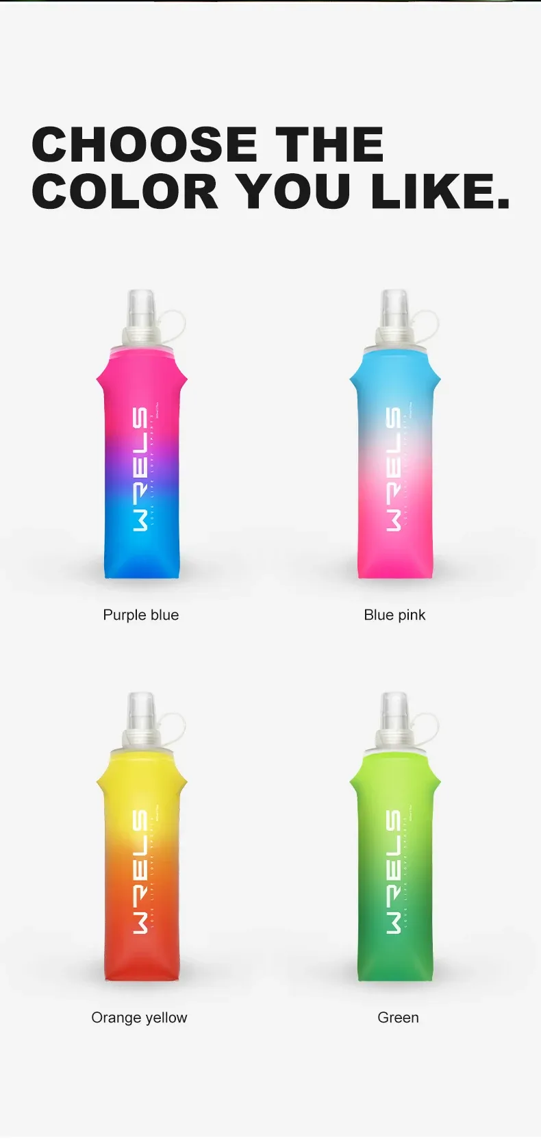 Gourde souple pliable en TPU, détail de la matière
