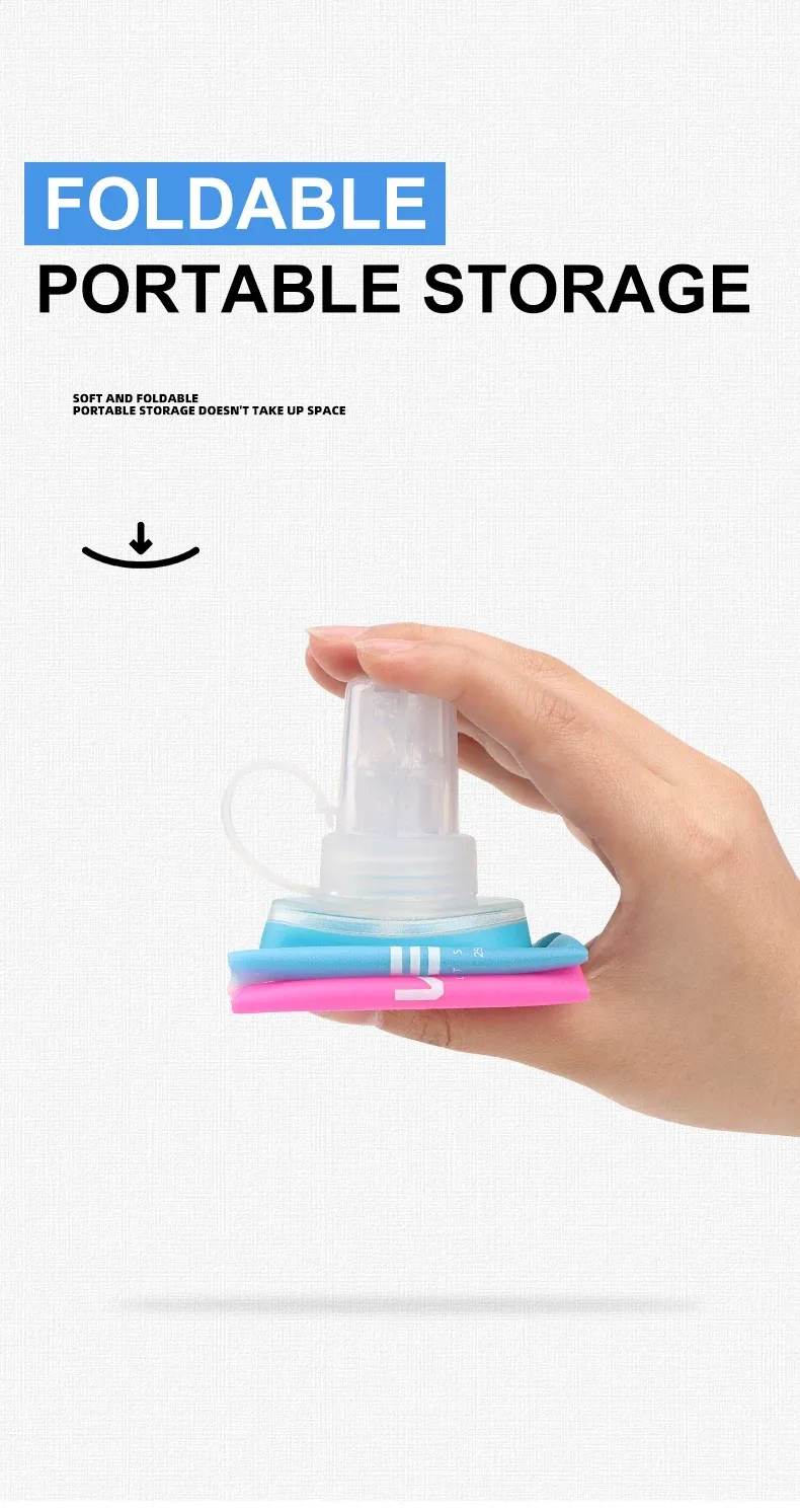Gourde souple pliable en TPU, embout en silicone