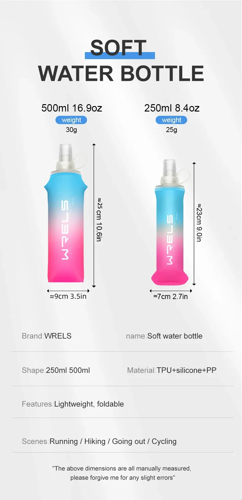 Gourde souple pliable en TPU, présentation détaillée