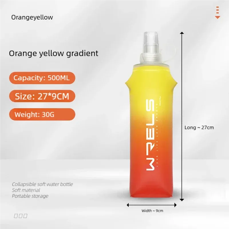 Gourde de sport pliable en TPU, souple et portable à haut débit, idéale pour la course à pied, la randonnée, le vélo et le fitness 10