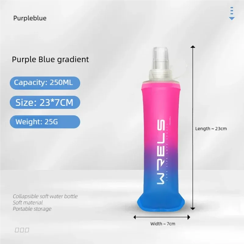 Gourde de sport pliable en TPU, souple et portable à haut débit, idéale pour la course à pied, la randonnée, le vélo et le fitness 11