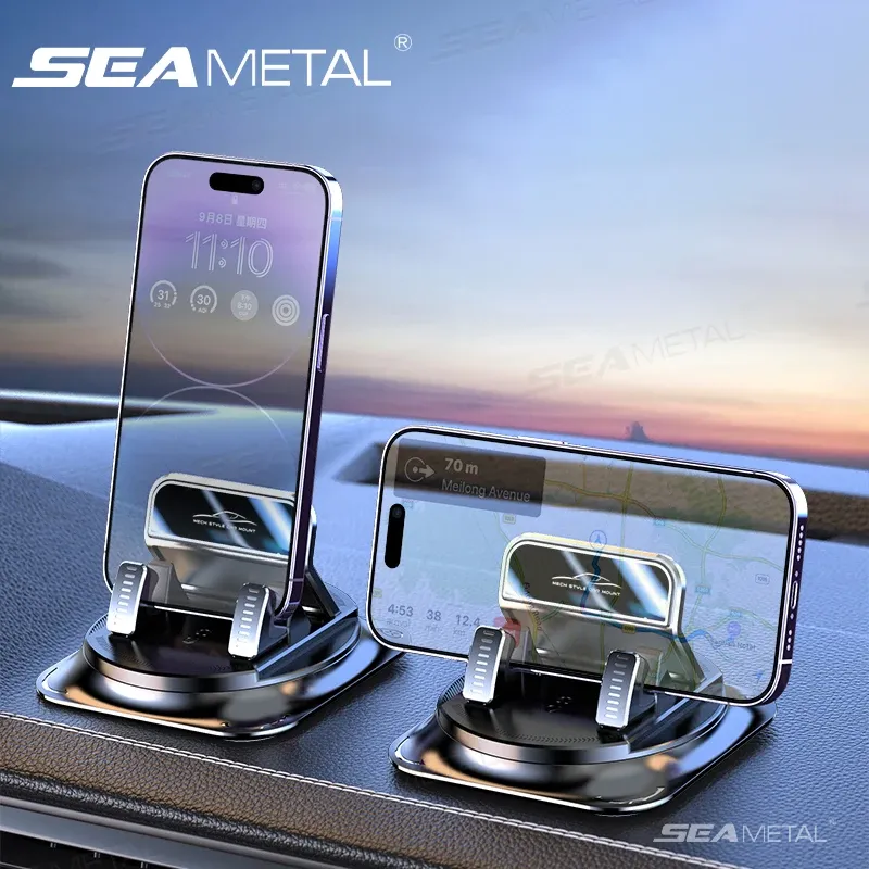 Support universel de téléphone pour voiture SEAMETAL, support antidérapant pour tableau de bord, support GPS pour voiture, compatible Xiaomi et iPhone 2