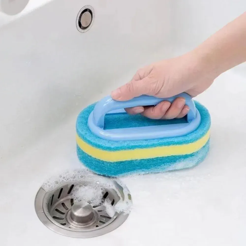Éponge magique de nettoyage pour cuisine, salle de bain et WC, avec brosse à manche pour vitres et carrelage 2