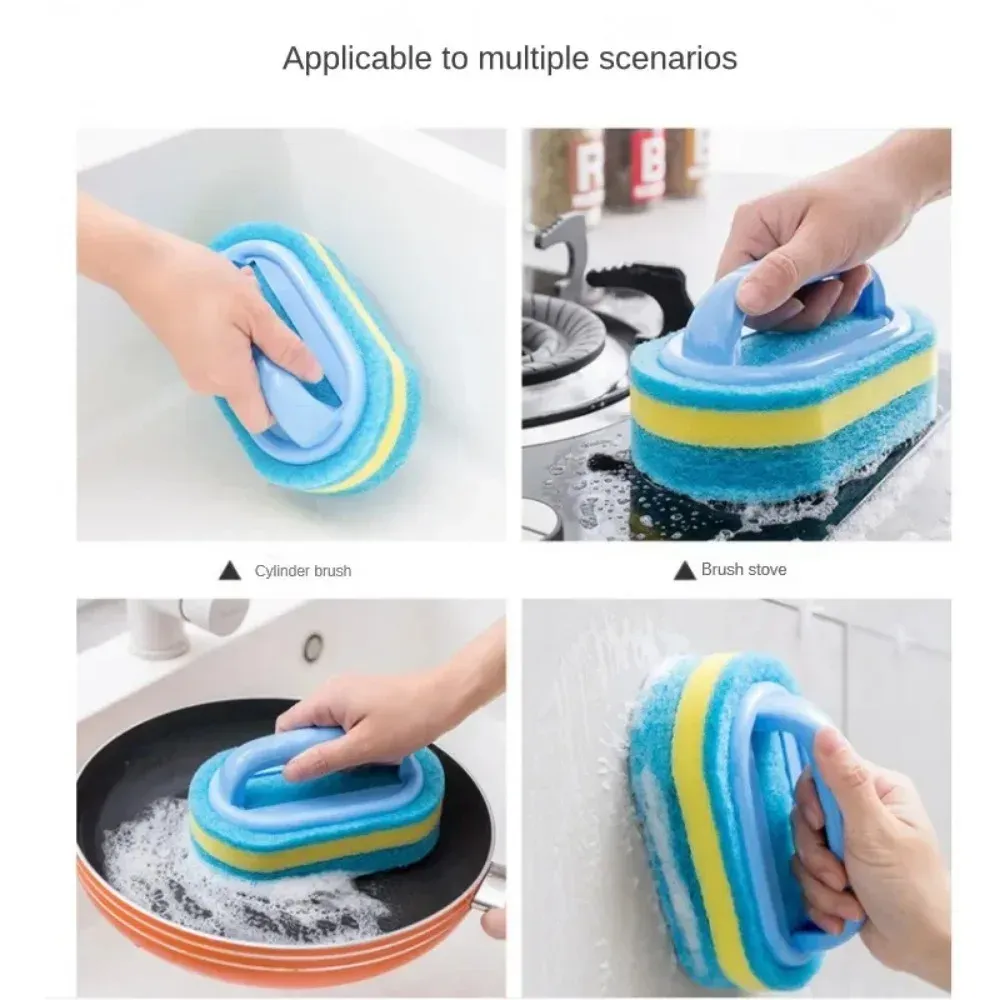 Éponge magique de nettoyage pour cuisine, salle de bain et WC, avec brosse à manche pour vitres et carrelage 4