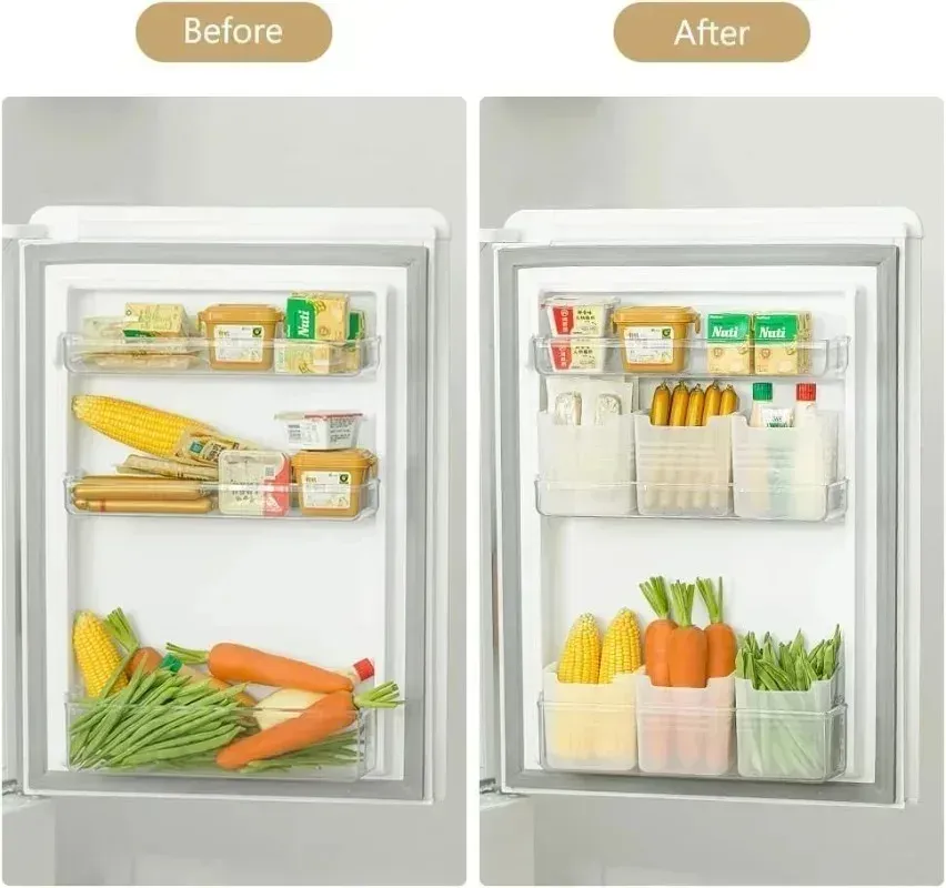 Boîtes de rangement pour réfrigérateur, lot de 5 : organisation des produits frais, légumes, fruits et épices 5