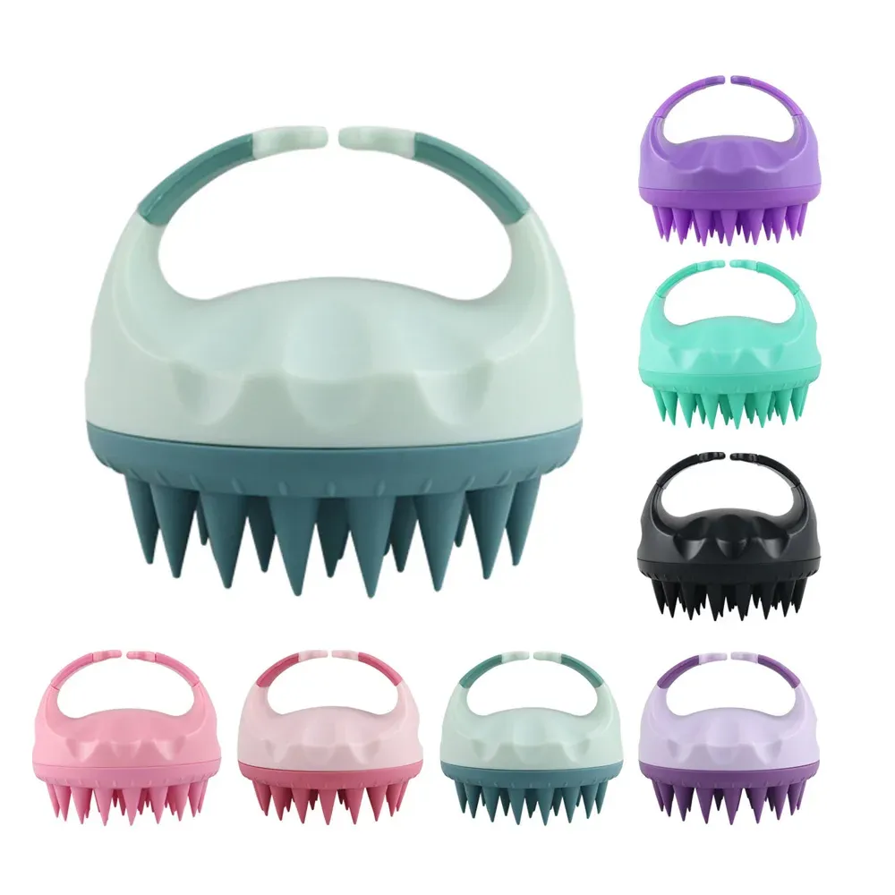 Brosse de massage en silicone pour cuir chevelu, shampooing doux, peigne spa, outil de salon de beauté