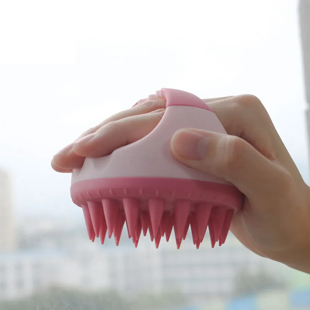 Brosse de massage en silicone pour cuir chevelu, shampooing doux, peigne spa, outil de salon de beauté 4